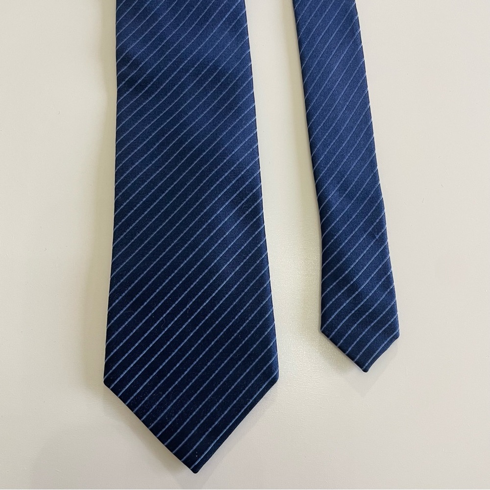 Alfani PinStripe Silk Tie in Navy and Light Blue